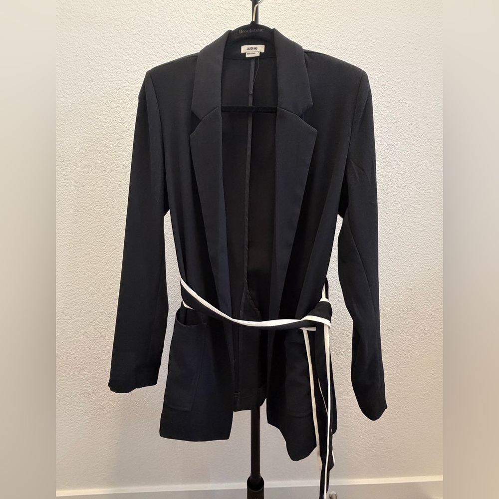 NWOT Jason Wu Women's Black Belted Long Blazer Jacket Size S